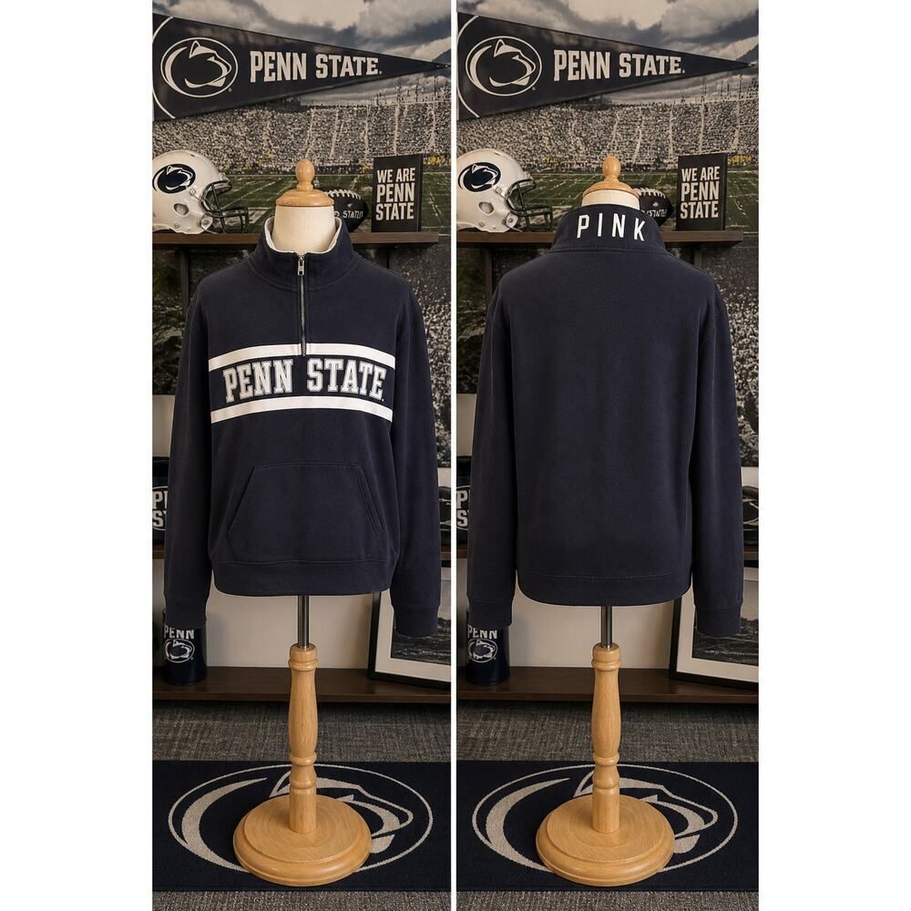 PINK Penn State Quarter Zip Pullover XS Navy Blue Victoria’s Secret